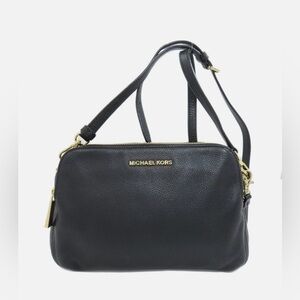 Michael Kors Navy Blue Leather Bedford Zip Crossbody Bag
